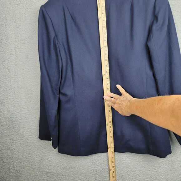 The Villager Blazer Womens 10 Blue Wool Double Breasted Gold Buttons Vintage - Picture 8 of 14